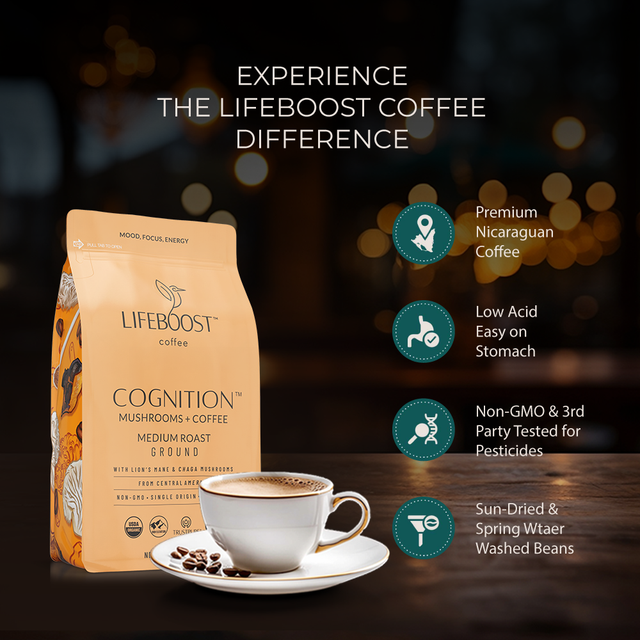 Cognition Mushroom Ground coffee - Lifeboost Coffee