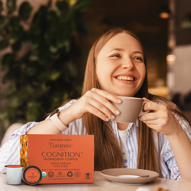 Decaf Cognition Mushroom Pods - Lifeboost Coffee