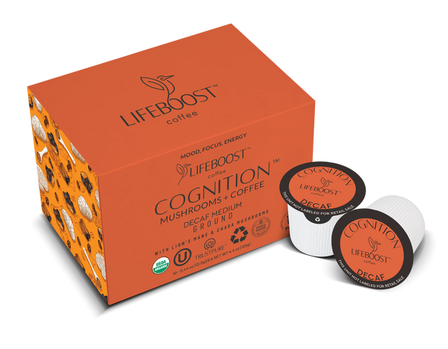 Decaf Cognition Mushroom Pods - Lifeboost Coffee