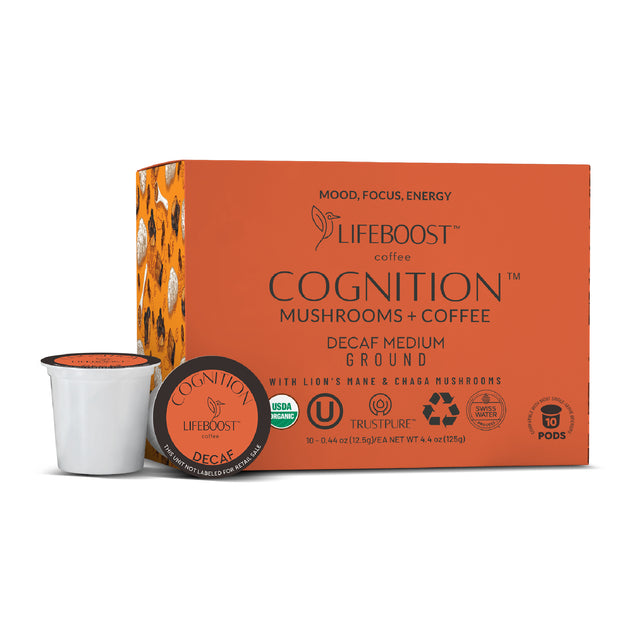 Decaf Cognition Mushroom Pods - Lifeboost Coffee