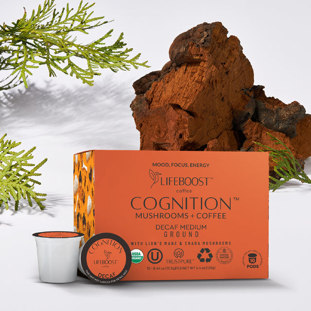 Decaf Cognition Mushroom Pods - Lifeboost Coffee