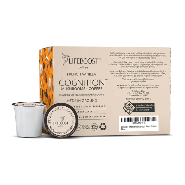 French Vanilla Mushroom Cognition Pods - Lifeboost Coffee