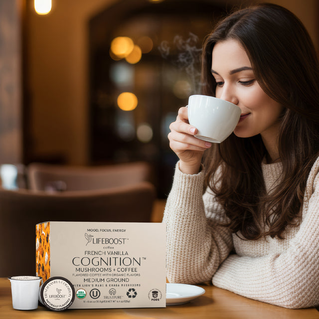 French Vanilla Mushroom Cognition Pods - Lifeboost Coffee