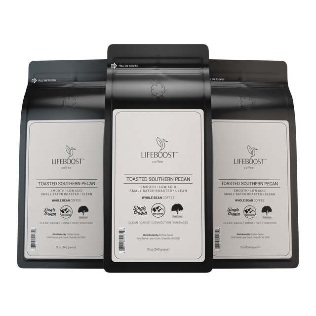 3x Southern Pecan 12 oz Bag - Lifeboost Coffee