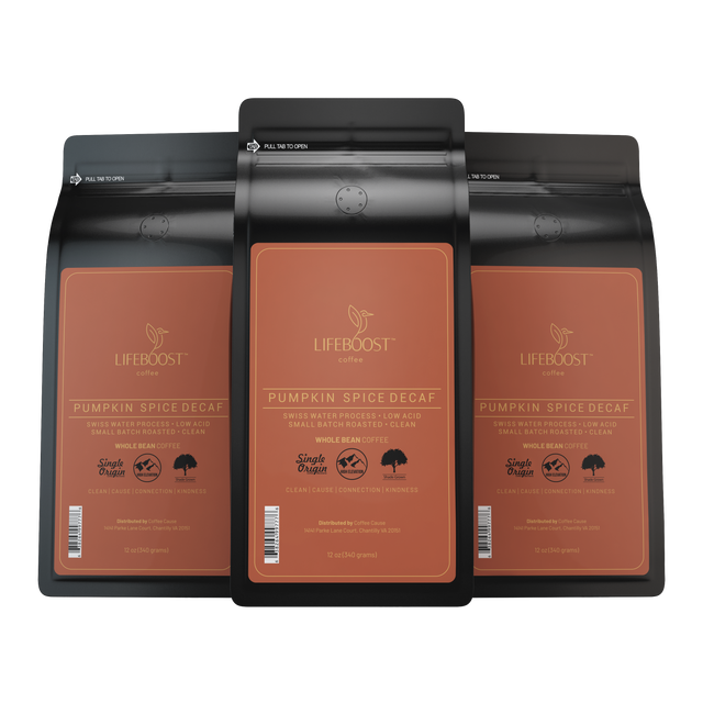 3x Pumpkin Spice Decaf - Lifeboost Coffee