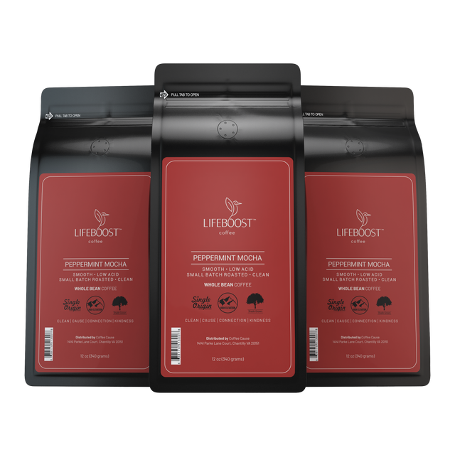 3x Peppermint Mocha Decaf - Lifeboost Coffee